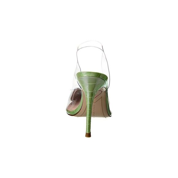 Sophia Webster Amora Vinyl & Croc-Embossed Leather Slingback Pump, Green - Picture 3 of 5
